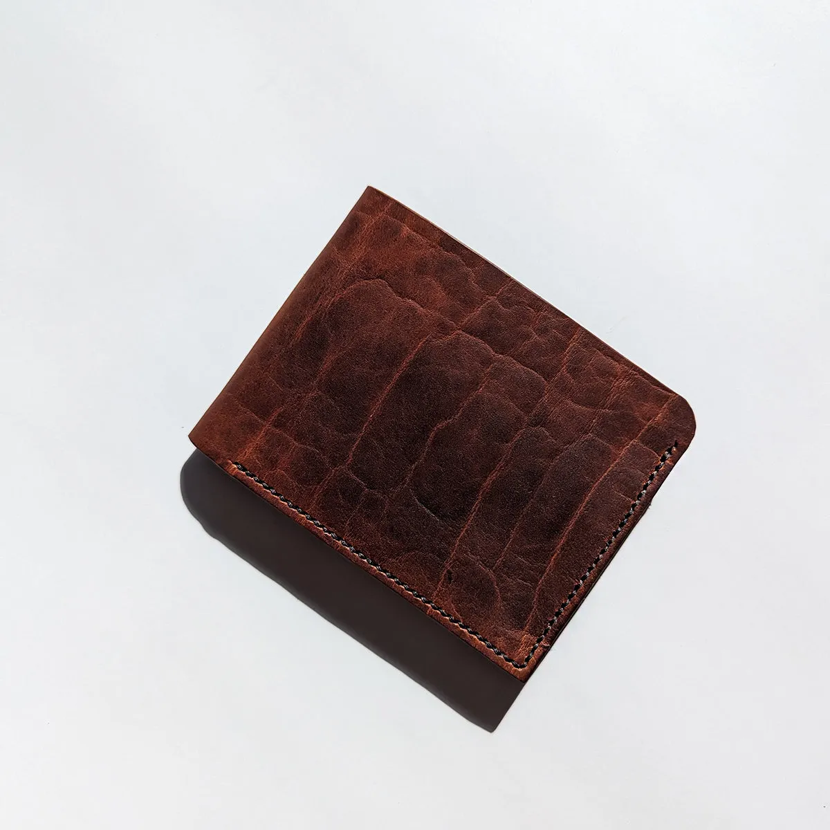 Leather Billfold with 5 pockets, handsewn