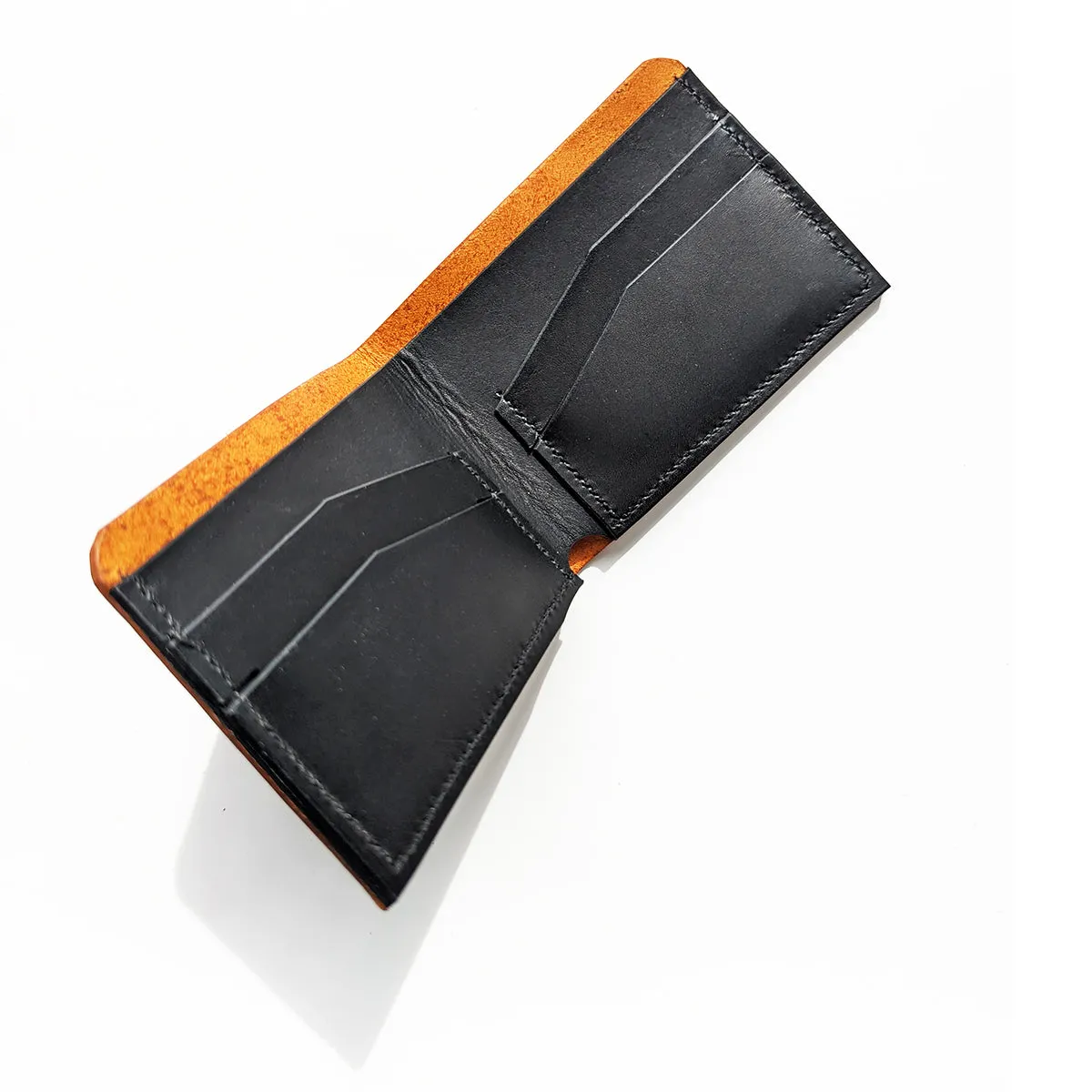 Leather Billfold with 5 pockets, handsewn