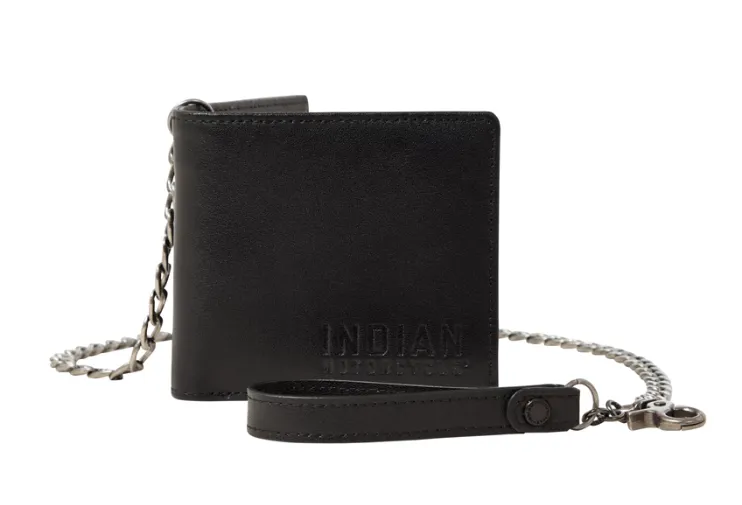 Leather Chain Wallet, Black