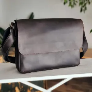 Leather Messenger Bag Laptop Case