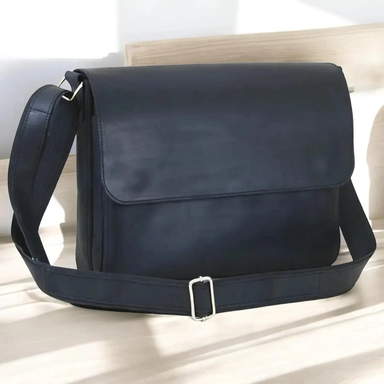 Leather Messenger Bag Laptop Case