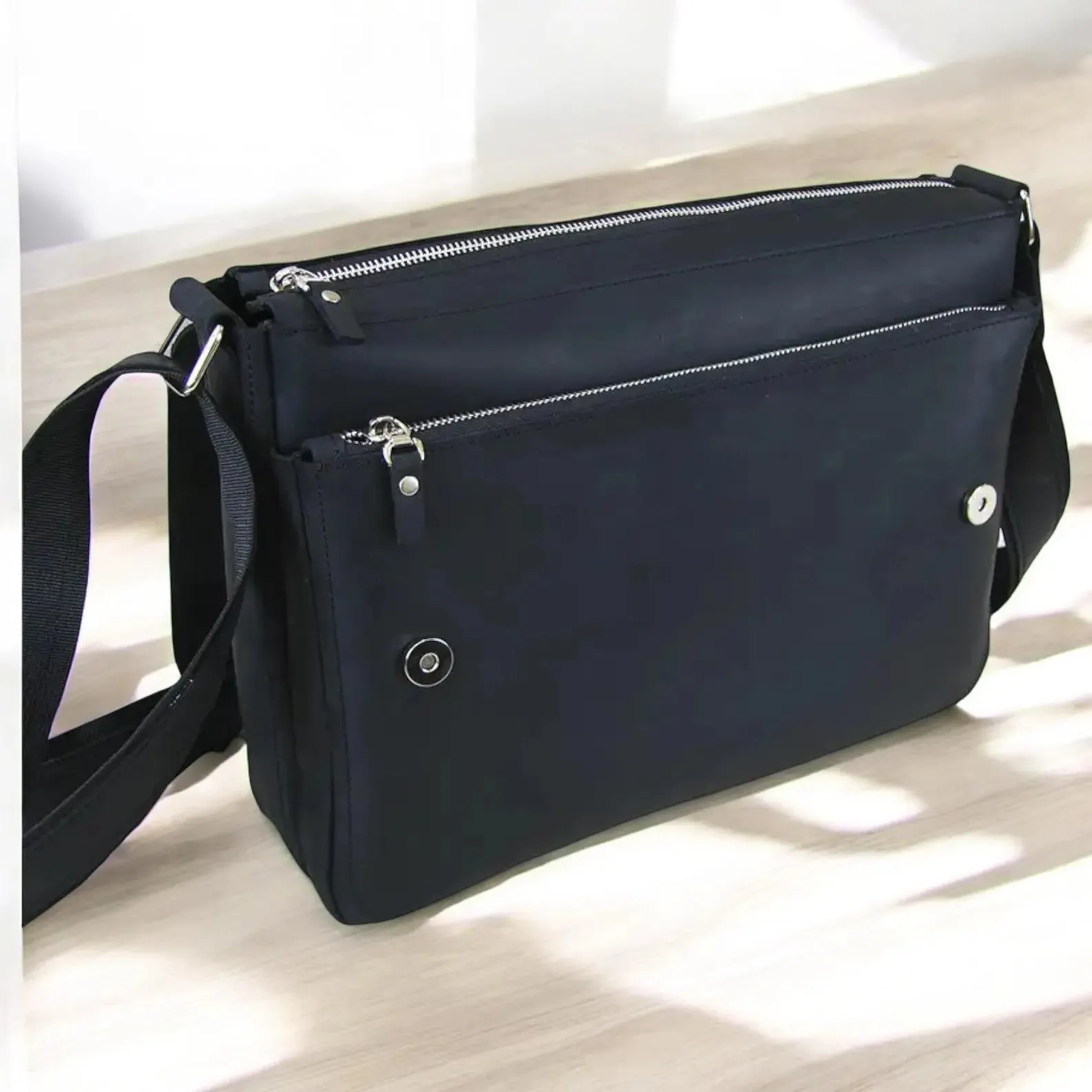 Leather Messenger Bag Laptop Case