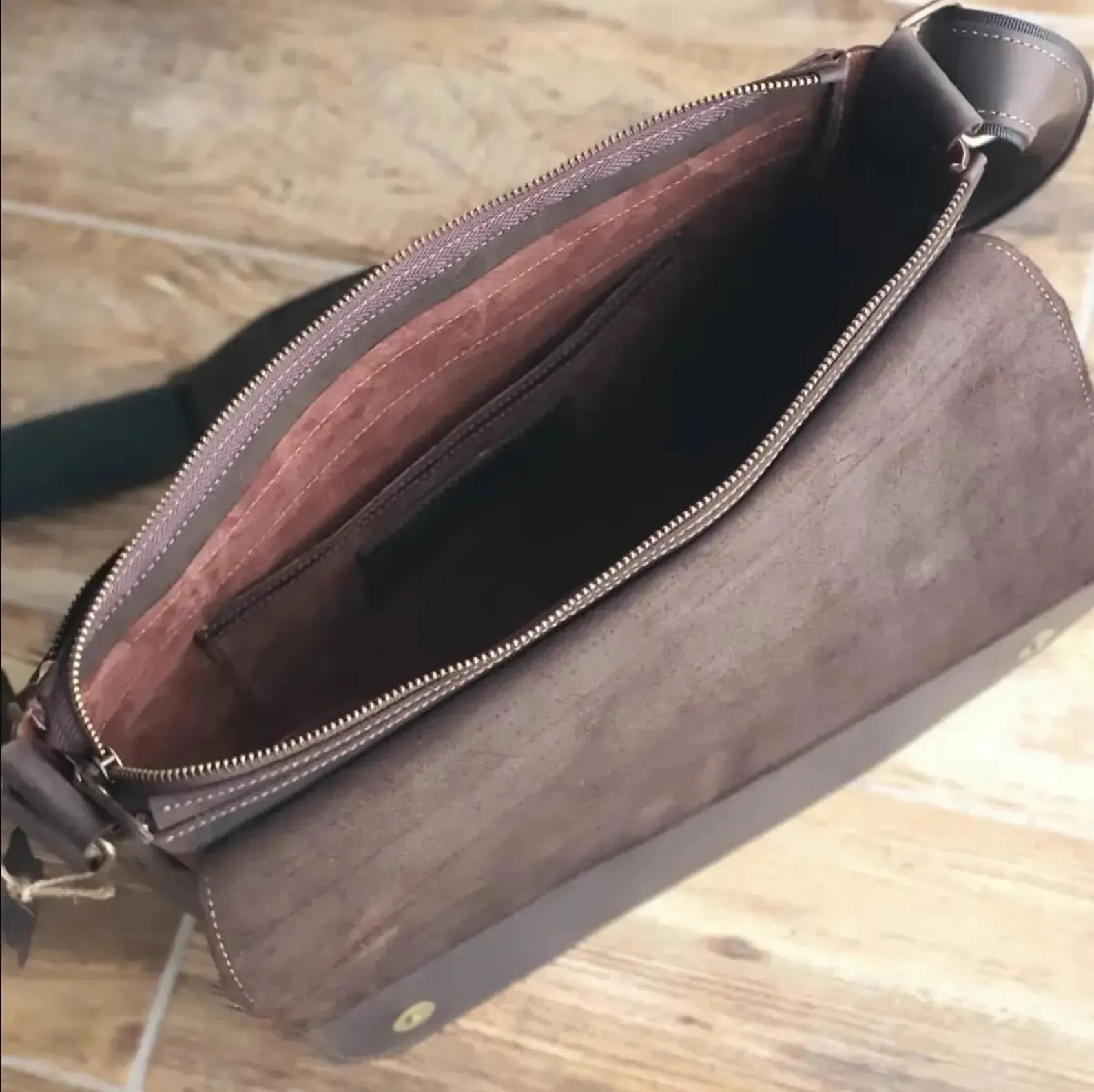 Leather Messenger Bag Laptop Case
