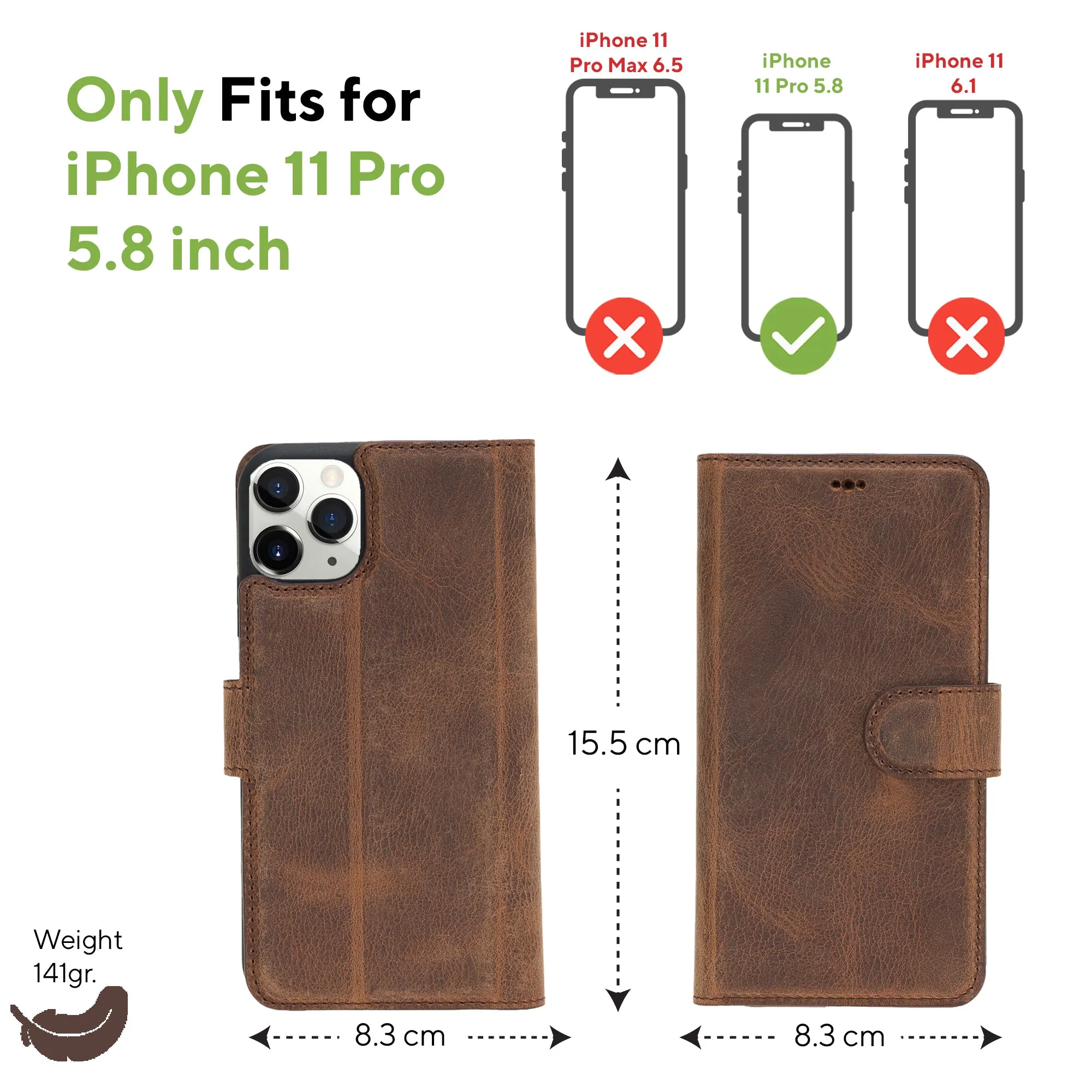 Leather Wallet Case for iPhone 11 Pro