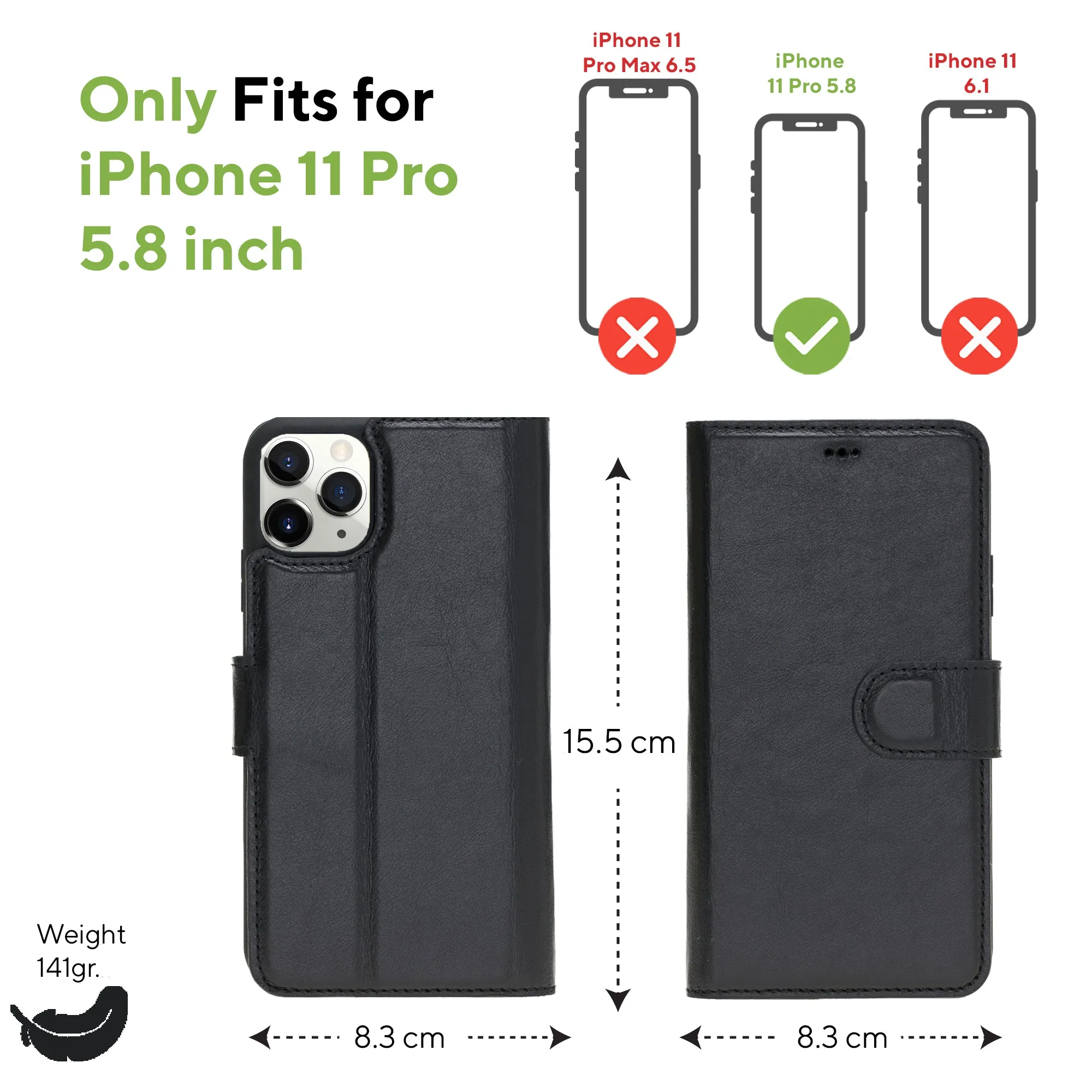 Leather Wallet Case for iPhone 11 Pro