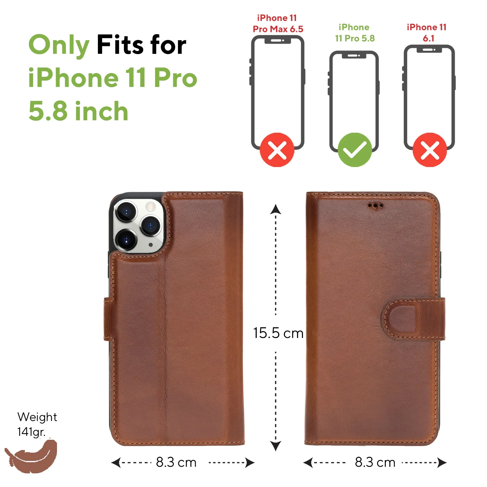 Leather Wallet Case for iPhone 11 Pro