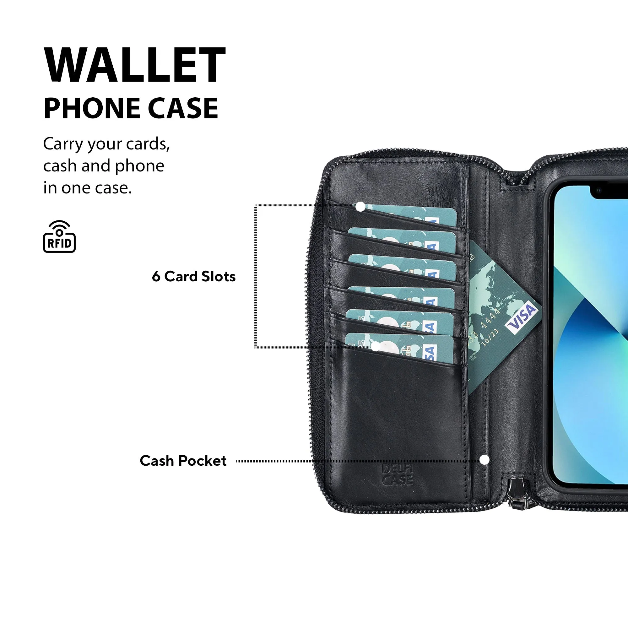 Leather Wallet Case for iPhone 13 Pro