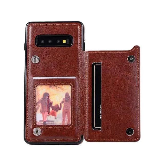 Leather Wallet Case For Samsung Galaxy S