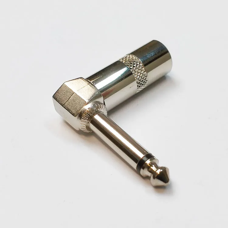 Leem 1/4" Metal Mono Right-Angled Cable Jack Plug (Pk-1)