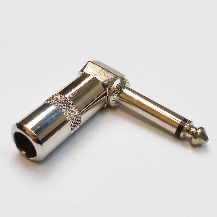 Leem 1/4" Metal Mono Right-Angled Cable Jack Plug (Pk-1)