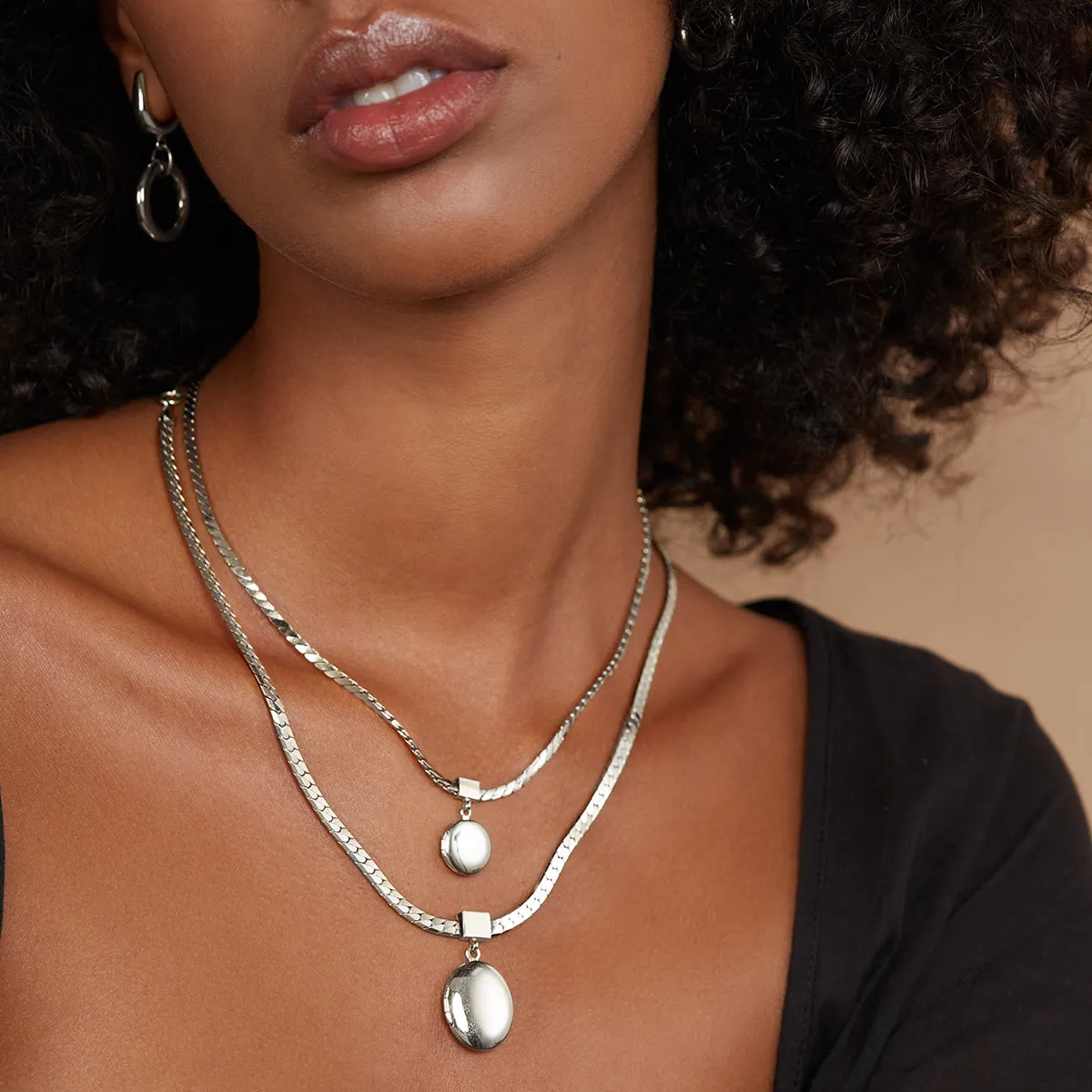 Locket Necklace in Silver