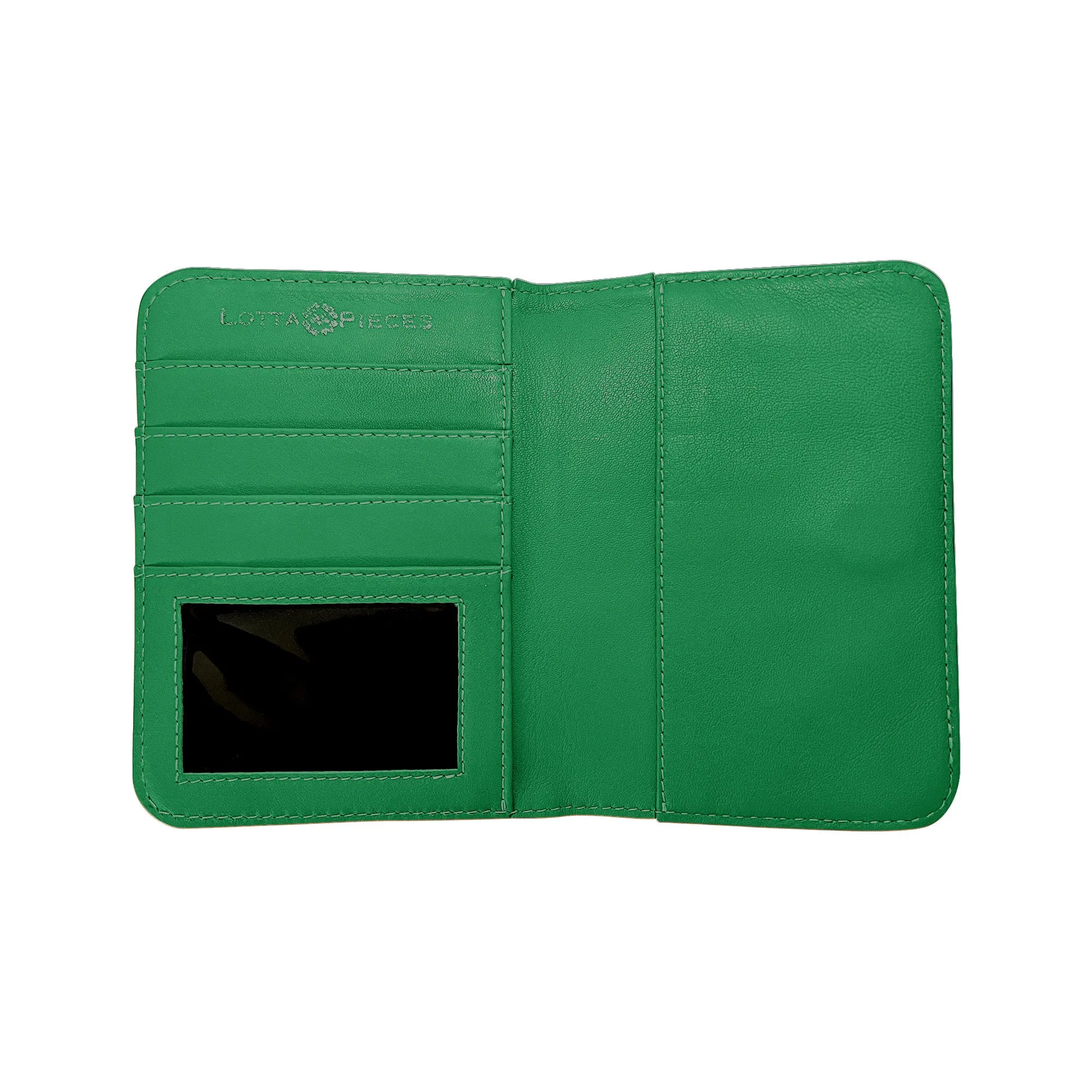 Lotta Pieces | Luxury Leather Passport Holder And Wallet With Gold Metal Logo