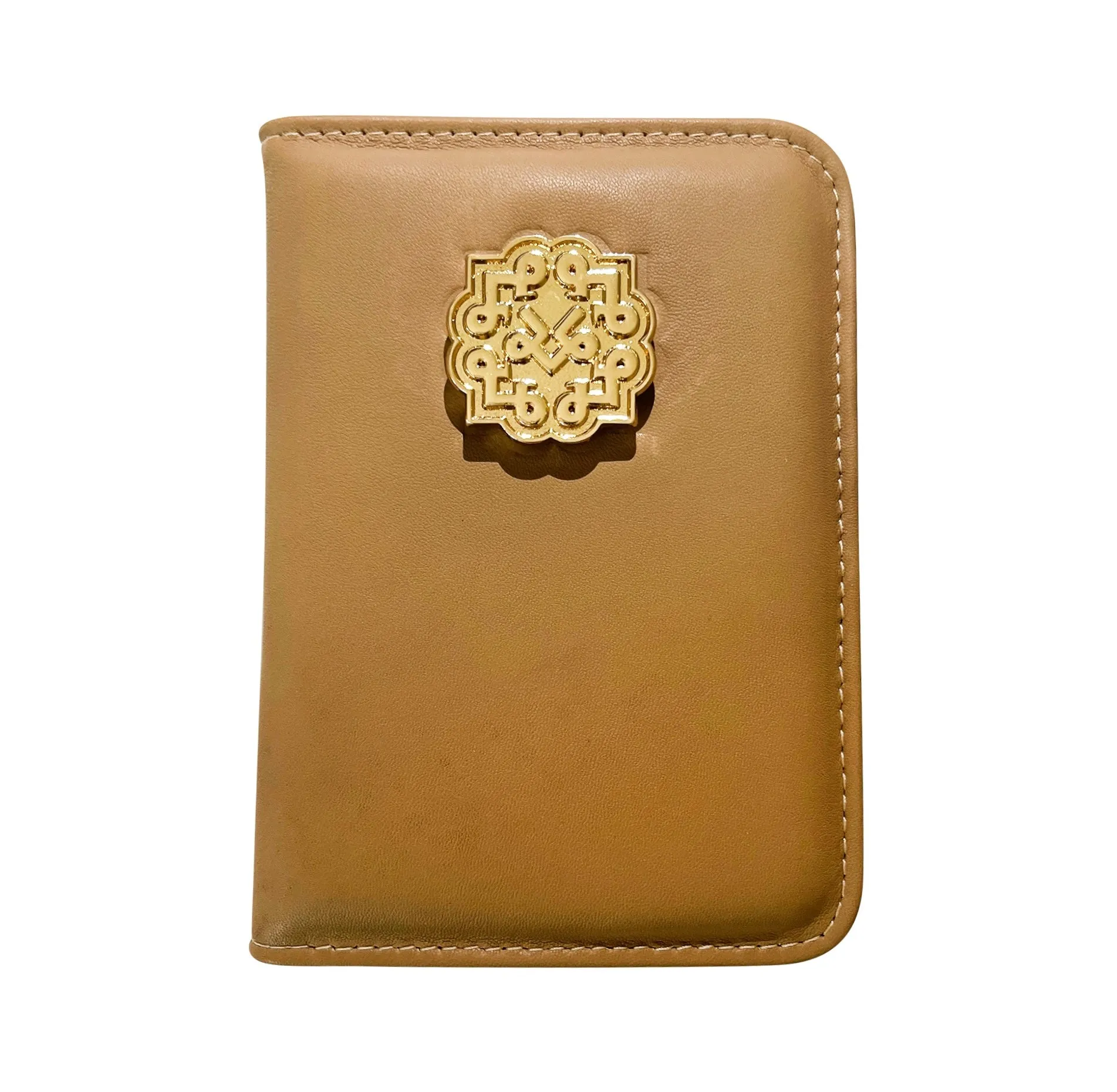 Lotta Pieces | Luxury Leather Passport Holder And Wallet With Gold Metal Logo