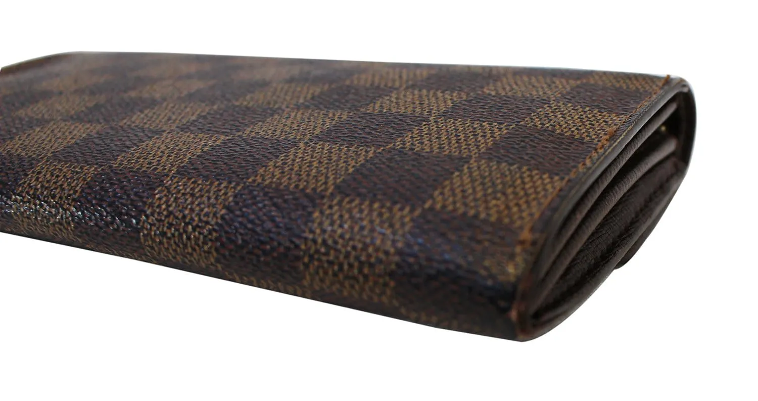 LOUIS VUITTON Damier Ebene Sarah Long Bifold Wallet