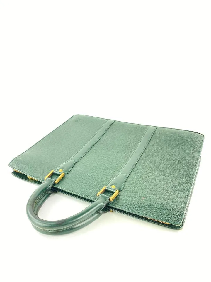 Louis Vuitton Green Taiga Leather Lozan Attache Briefcase 40LVL1125
