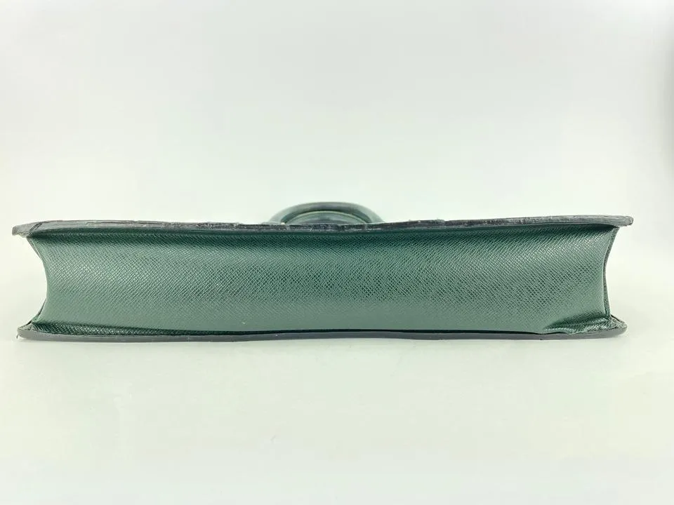 Louis Vuitton Green Taiga Leather Lozan Attache Briefcase 40LVL1125
