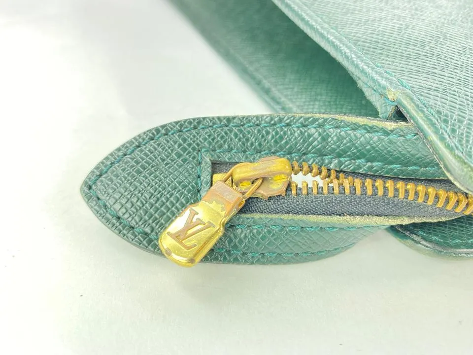 Louis Vuitton Green Taiga Leather Lozan Attache Briefcase 40LVL1125