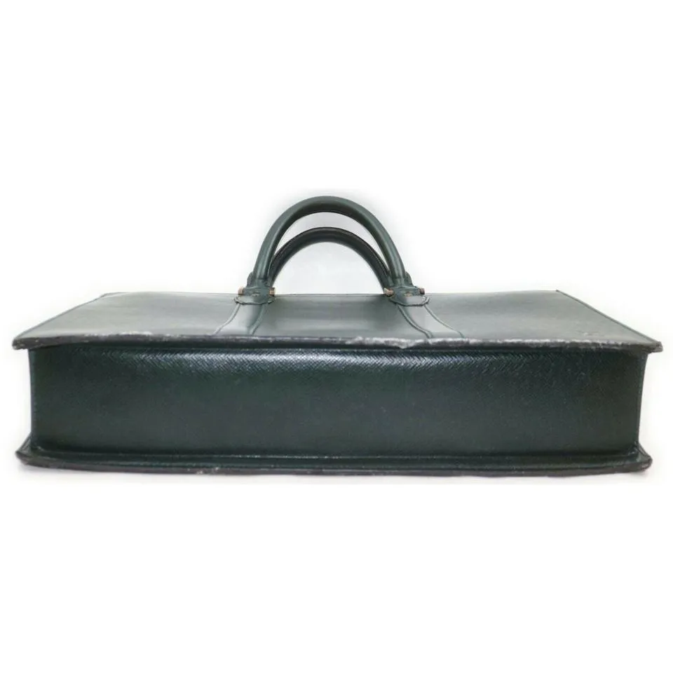Louis Vuitton Green Taiga Leather Porte Documents Lozan Attache Briefcase 861690