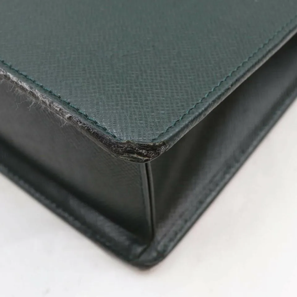 Louis Vuitton Green Taiga Leather Porte Documents Lozan Attache Briefcase 861690