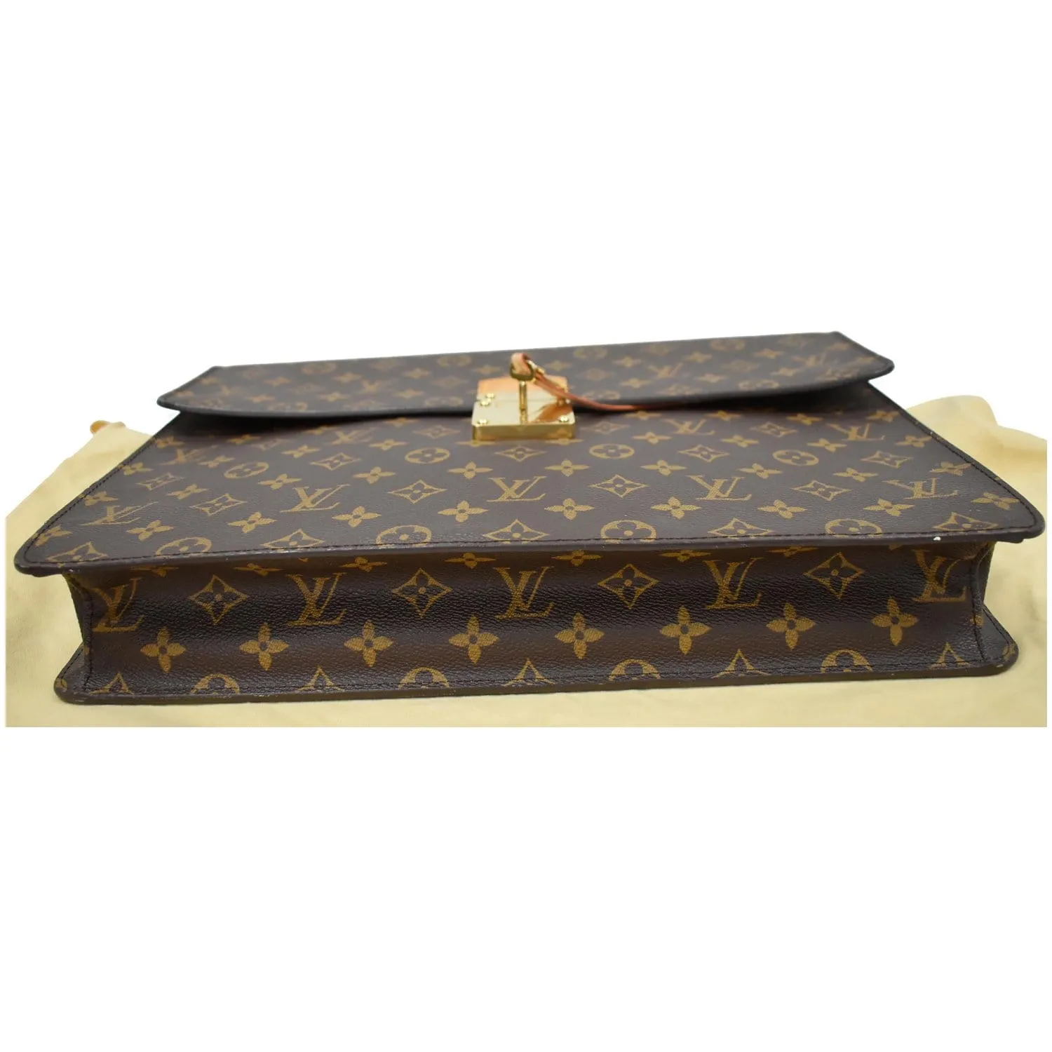 LOUIS VUITTON Laguito Monogram Canvas Briefcase Bag Brown