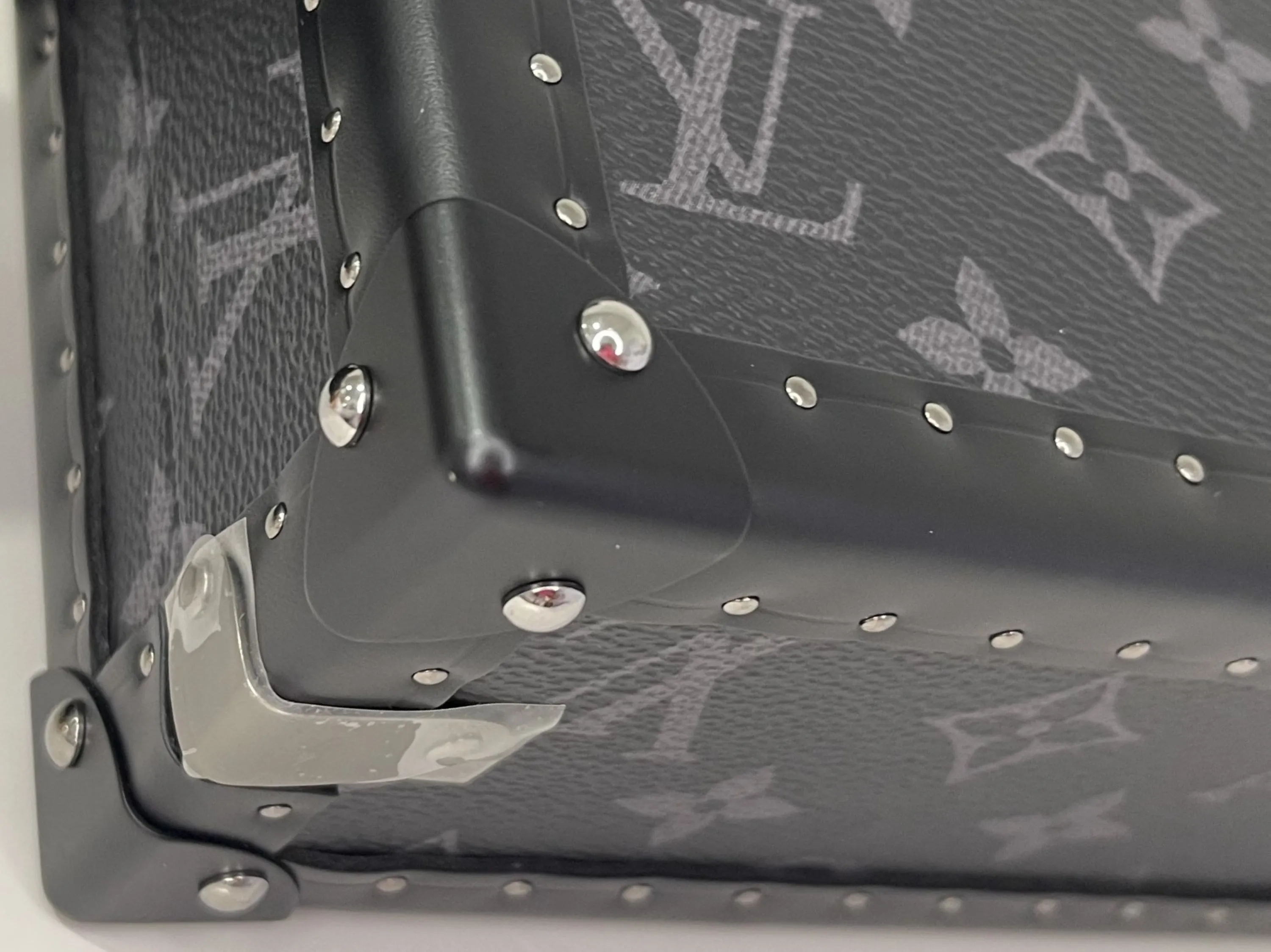 LOUIS VUITTON M20251 CLUTCH BOX, MONOGRAM ECLIPE RUTHENIUM HARDWARE, WITH STRAP, DUST COVER & BOX