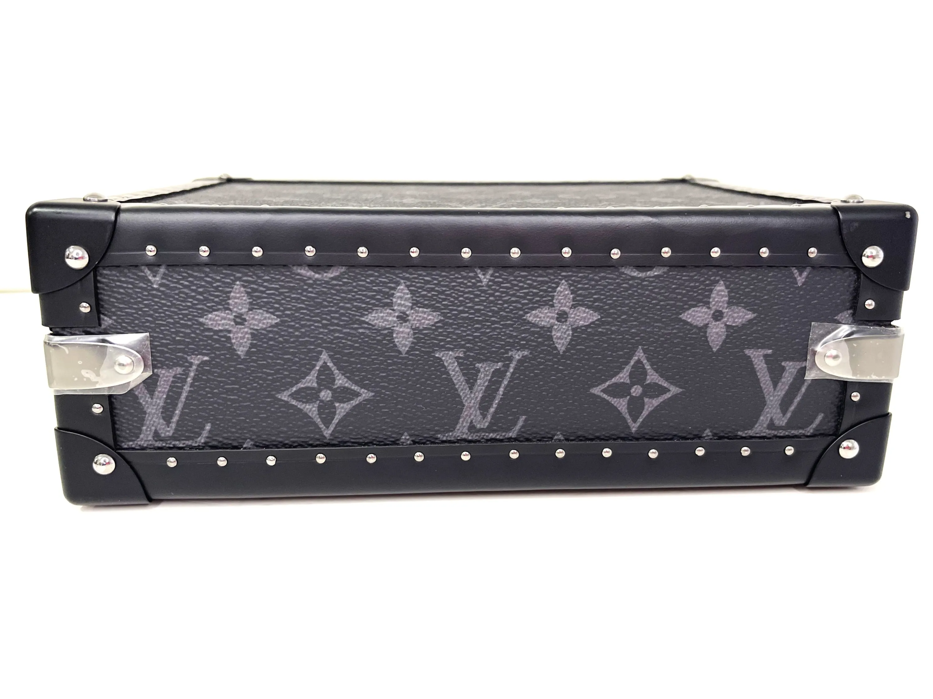 LOUIS VUITTON M20251 CLUTCH BOX, MONOGRAM ECLIPE RUTHENIUM HARDWARE, WITH STRAP, DUST COVER & BOX