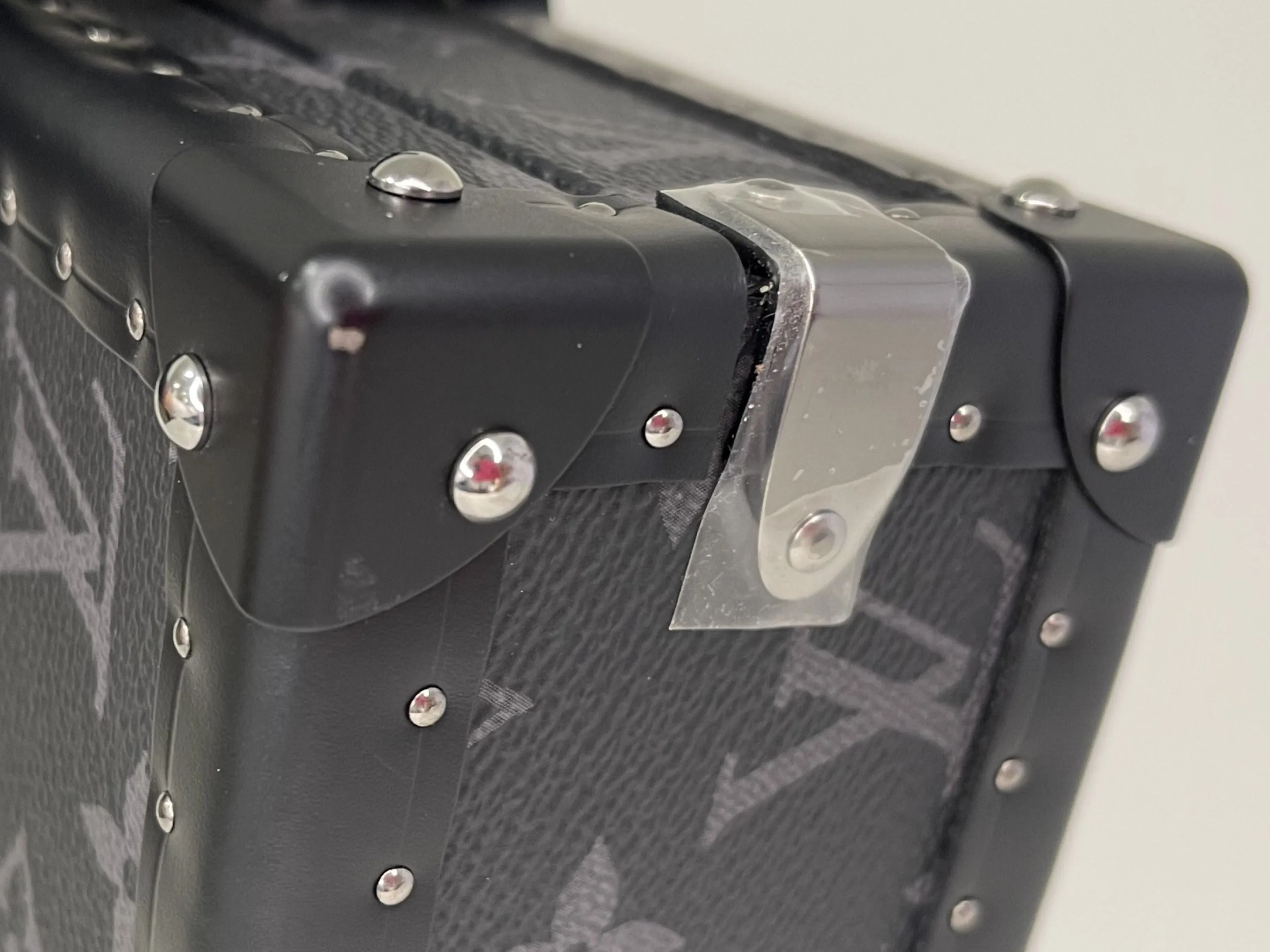 LOUIS VUITTON M20251 CLUTCH BOX, MONOGRAM ECLIPE RUTHENIUM HARDWARE, WITH STRAP, DUST COVER & BOX