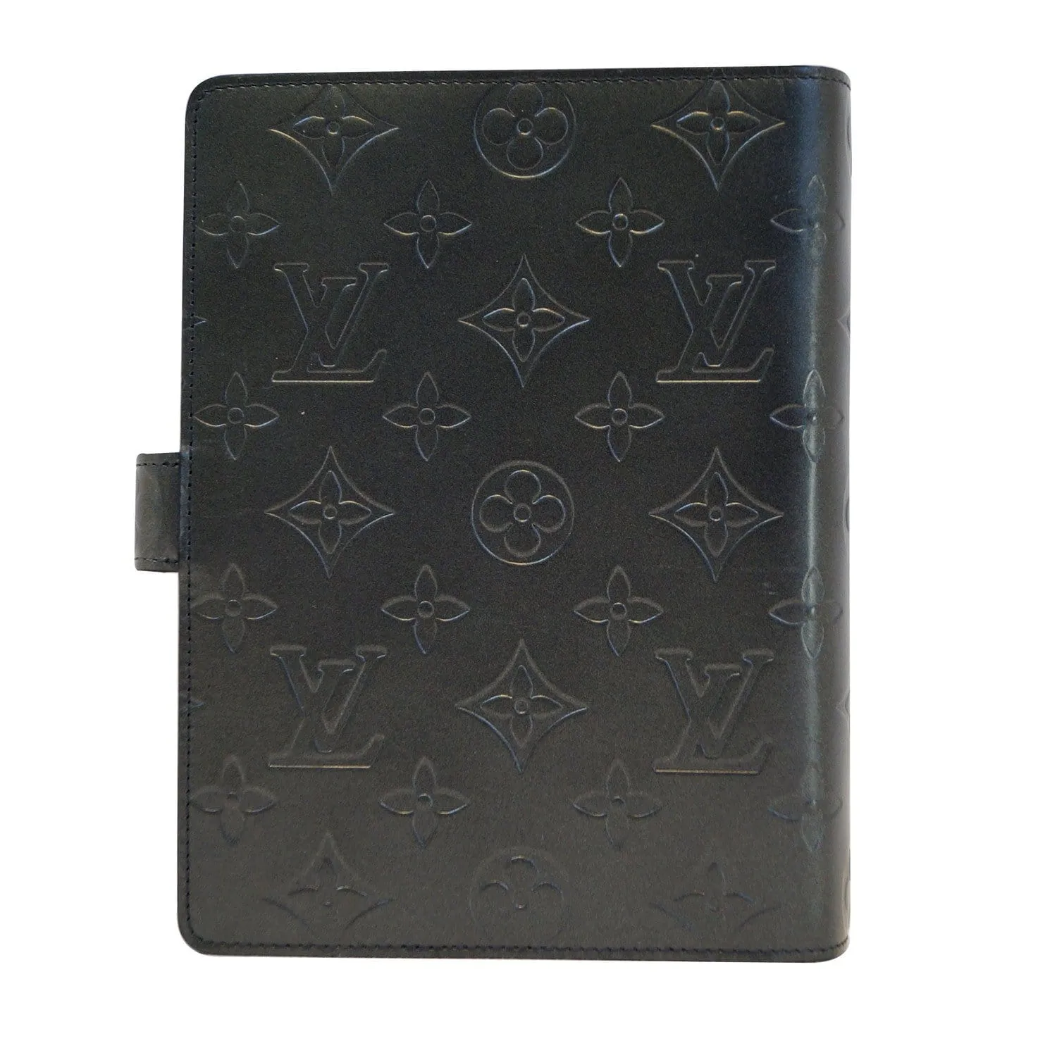 LOUIS VUITTON Monogram Mat Agenda MM Day Planner Cover Black