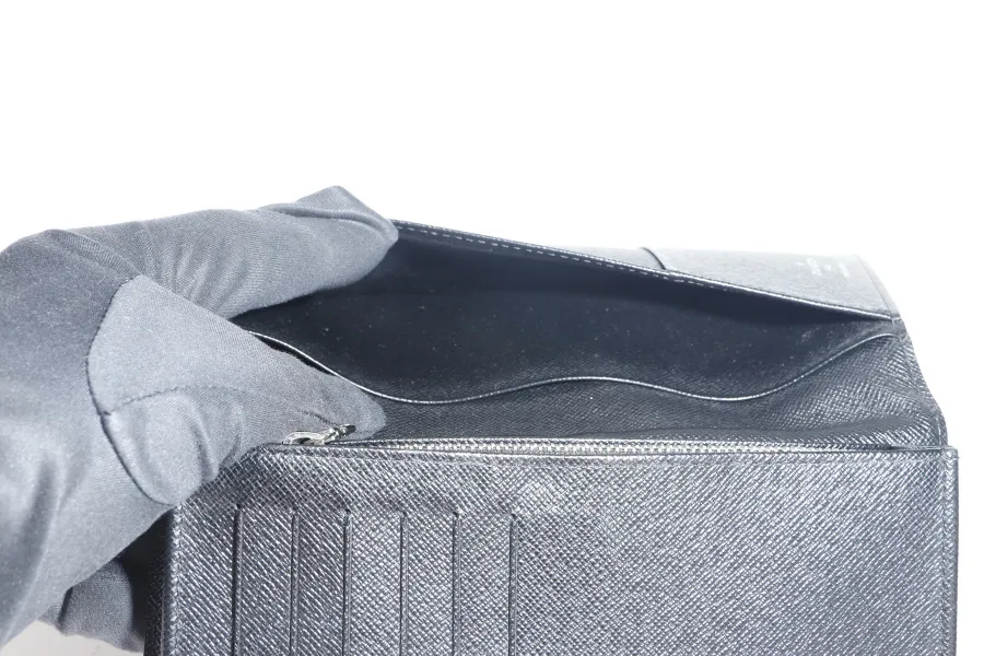 LOUIS VUITTON N62665 BRAZZA LONG WALLET DAMIER GRAPHITE SILVER HARDWARE WITH DUST COVER & BOX