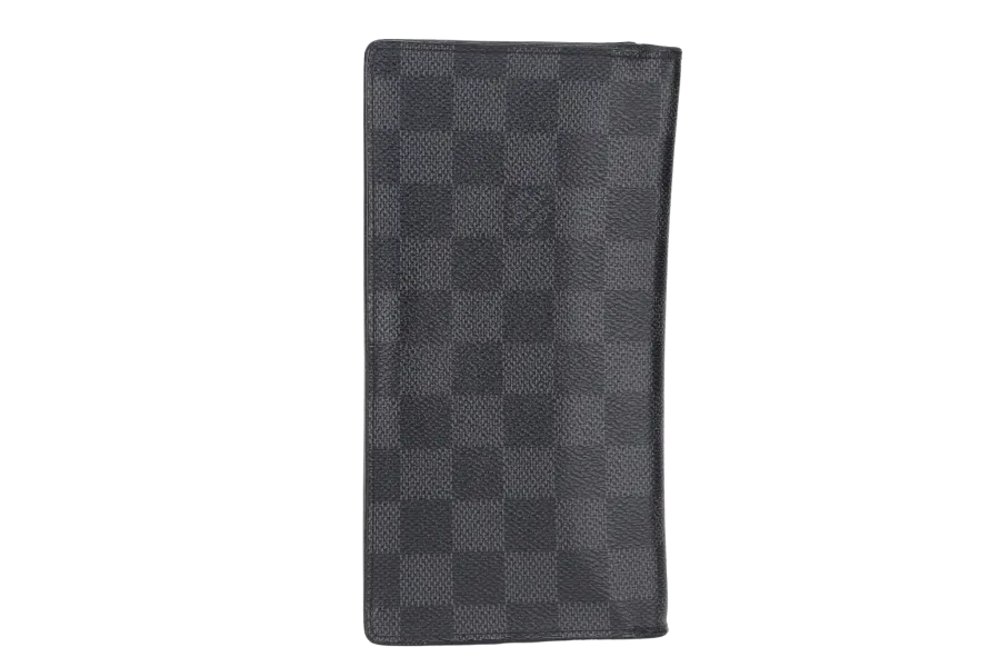 LOUIS VUITTON N62665 BRAZZA LONG WALLET DAMIER GRAPHITE SILVER HARDWARE WITH DUST COVER & BOX