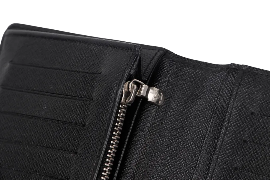 LOUIS VUITTON N62665 BRAZZA LONG WALLET DAMIER GRAPHITE SILVER HARDWARE WITH DUST COVER & BOX