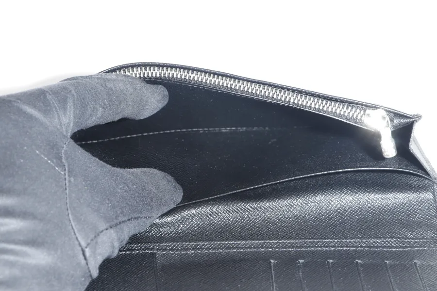 LOUIS VUITTON N62665 BRAZZA LONG WALLET DAMIER GRAPHITE SILVER HARDWARE WITH DUST COVER & BOX