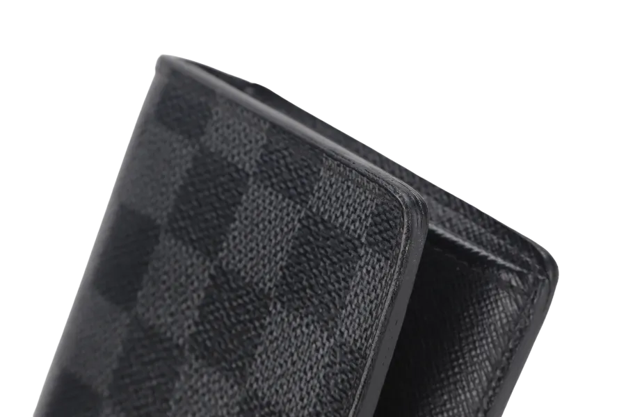 LOUIS VUITTON N62665 BRAZZA LONG WALLET DAMIER GRAPHITE SILVER HARDWARE WITH DUST COVER & BOX