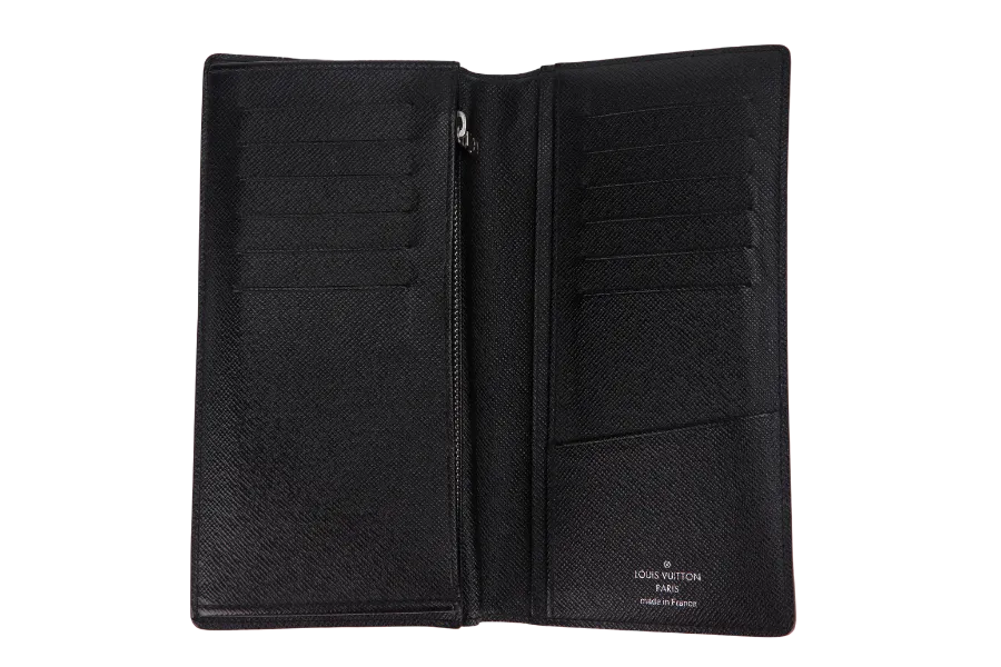 LOUIS VUITTON N62665 BRAZZA LONG WALLET DAMIER GRAPHITE SILVER HARDWARE WITH DUST COVER & BOX