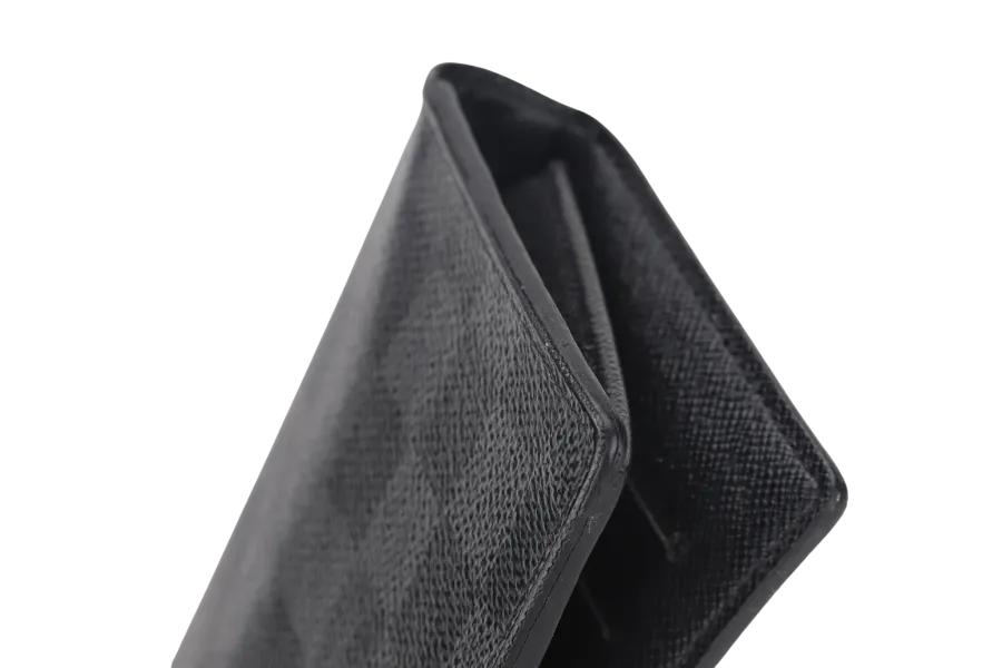 LOUIS VUITTON N62665 BRAZZA LONG WALLET DAMIER GRAPHITE SILVER HARDWARE WITH DUST COVER & BOX