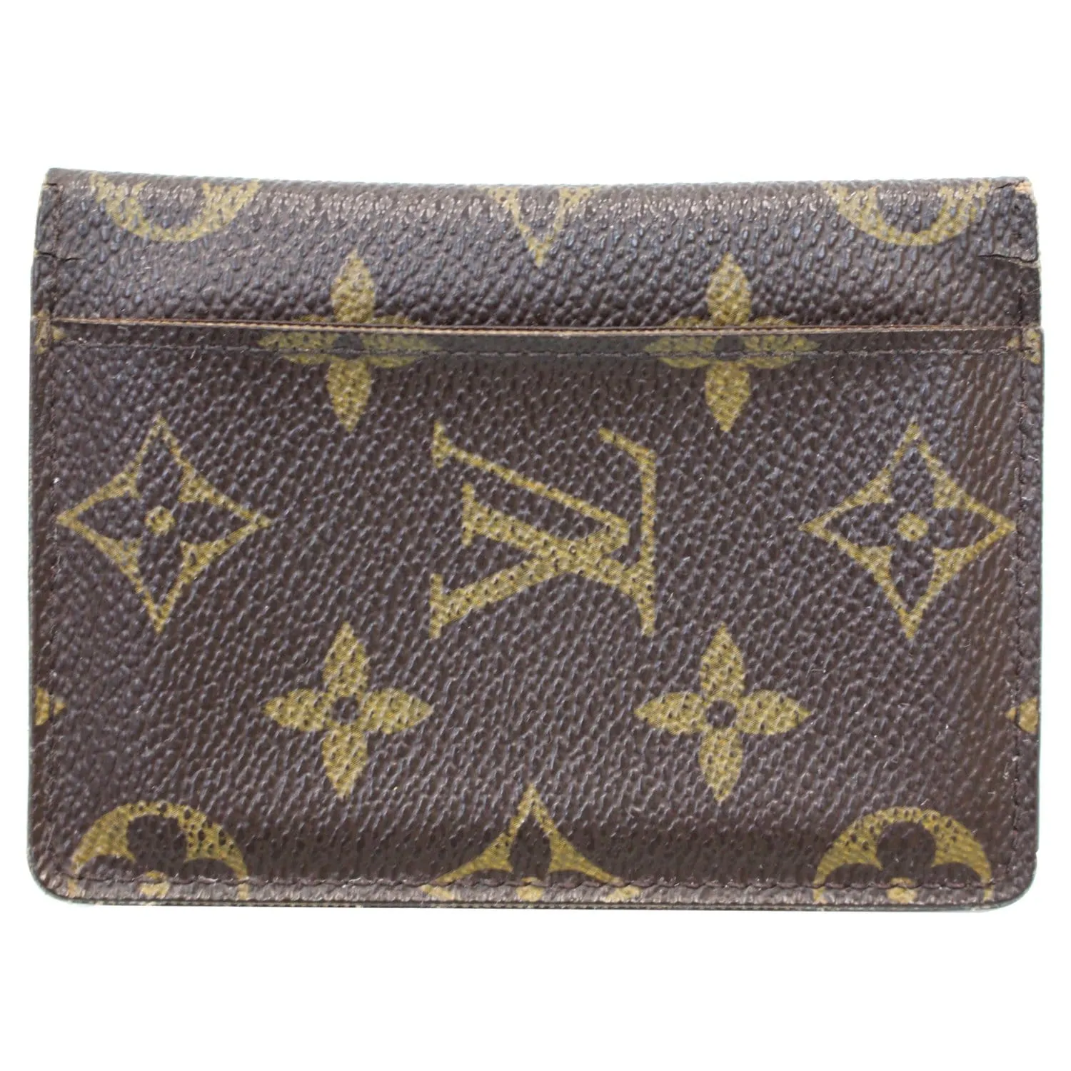 LOUIS VUITTON Pocket Organizer Monogram Canvas Wallet Brown