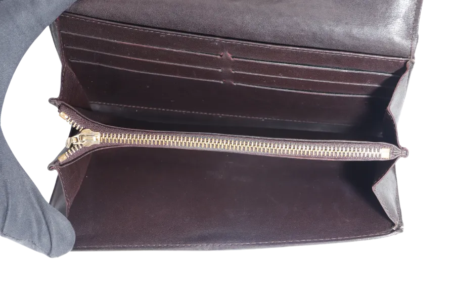 LOUIS VUITTON SARAH WALLET (M93524) AMARANTE MONOGRAM VERNIS LEATHER NO DUST COVER