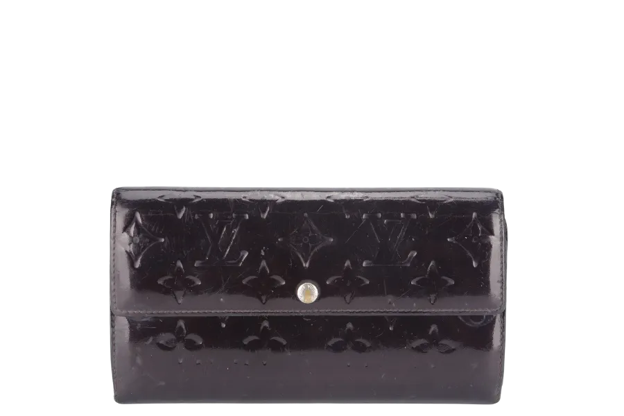 LOUIS VUITTON SARAH WALLET (M93524) AMARANTE MONOGRAM VERNIS LEATHER NO DUST COVER
