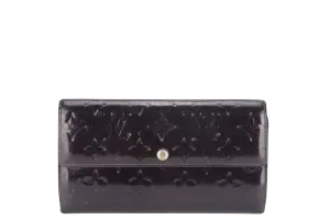 LOUIS VUITTON SARAH WALLET (M93524) AMARANTE MONOGRAM VERNIS LEATHER NO DUST COVER