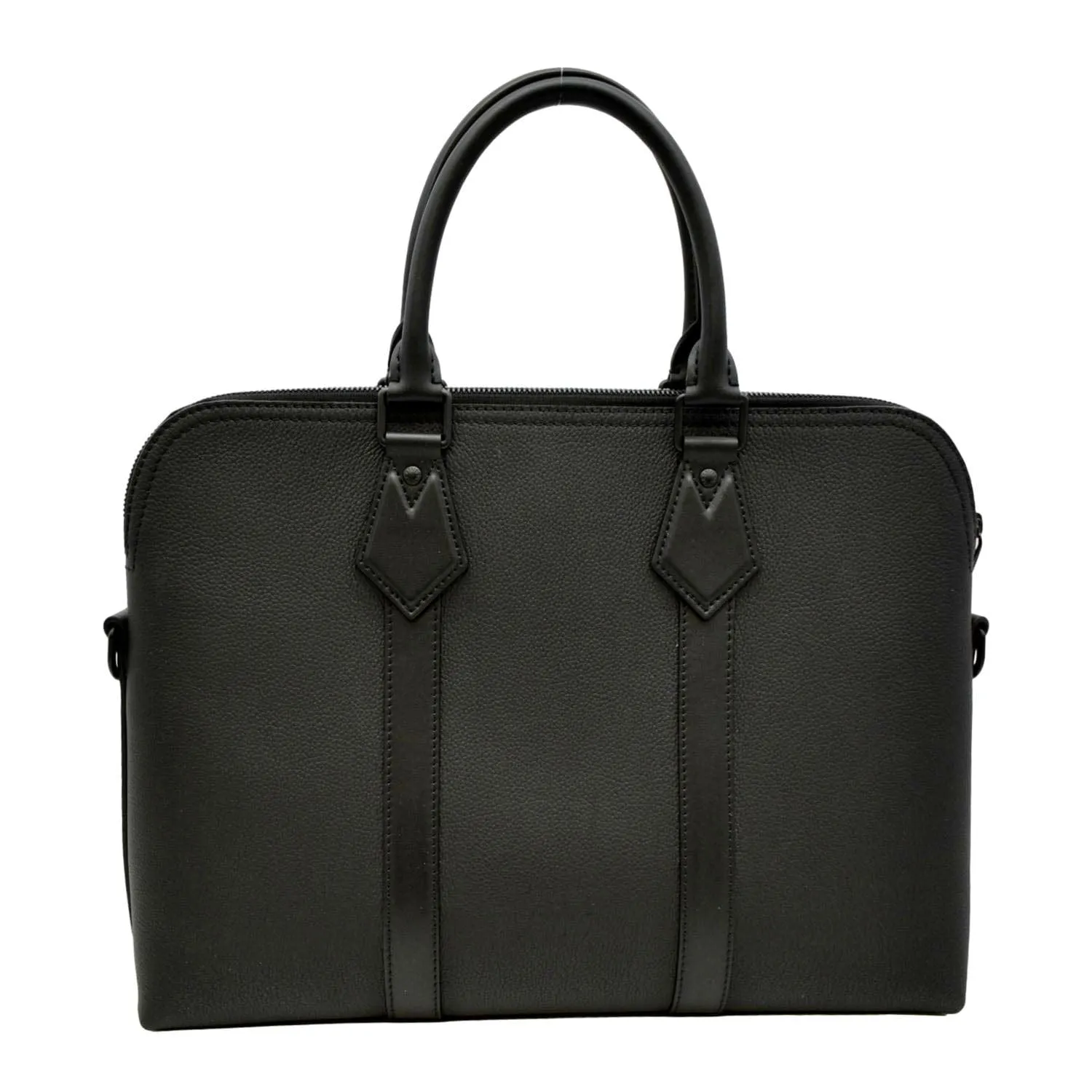 LOUIS VUITTON Takeoff Aerogram Grained Calf Leather Briefcase Black