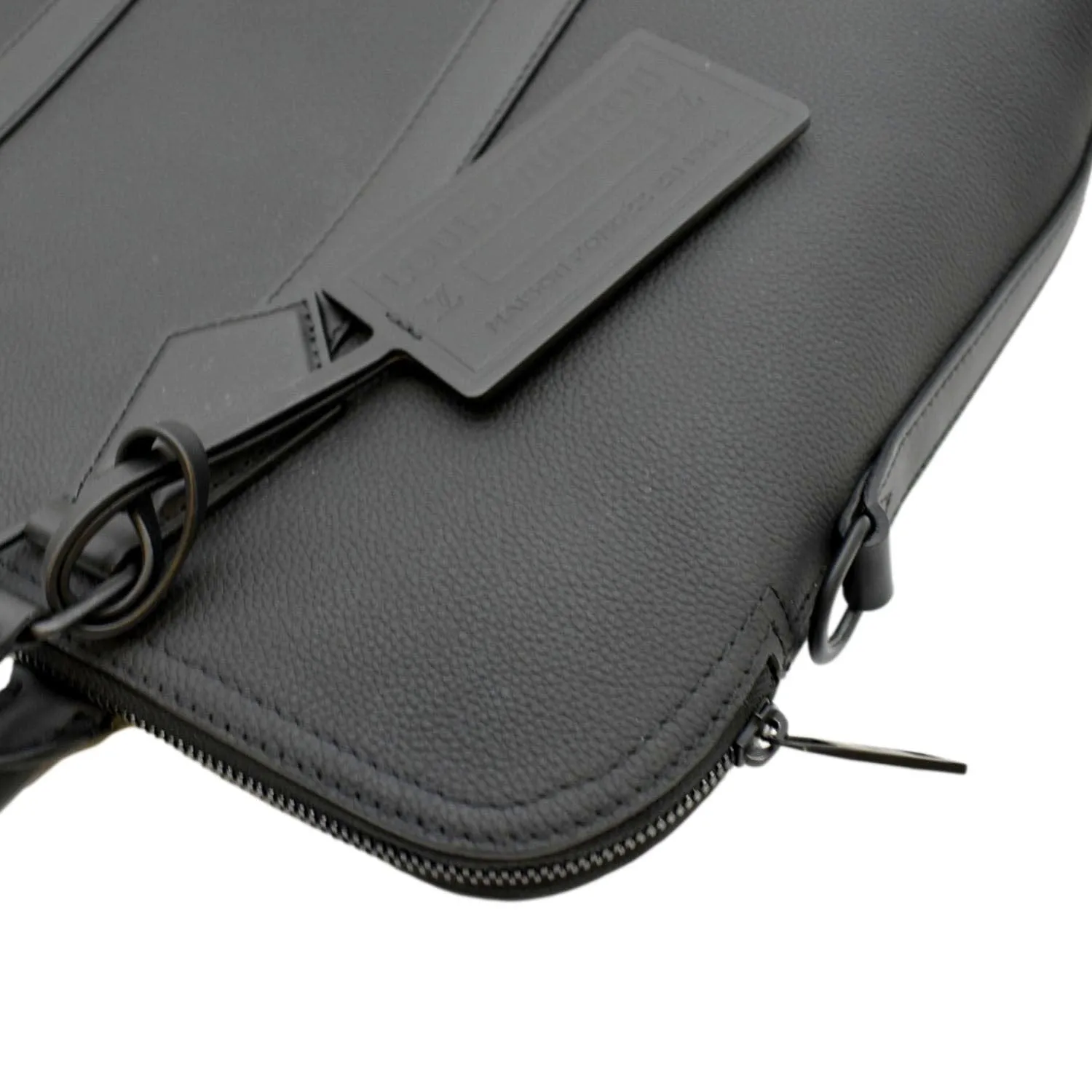 LOUIS VUITTON Takeoff Aerogram Grained Calf Leather Briefcase Black