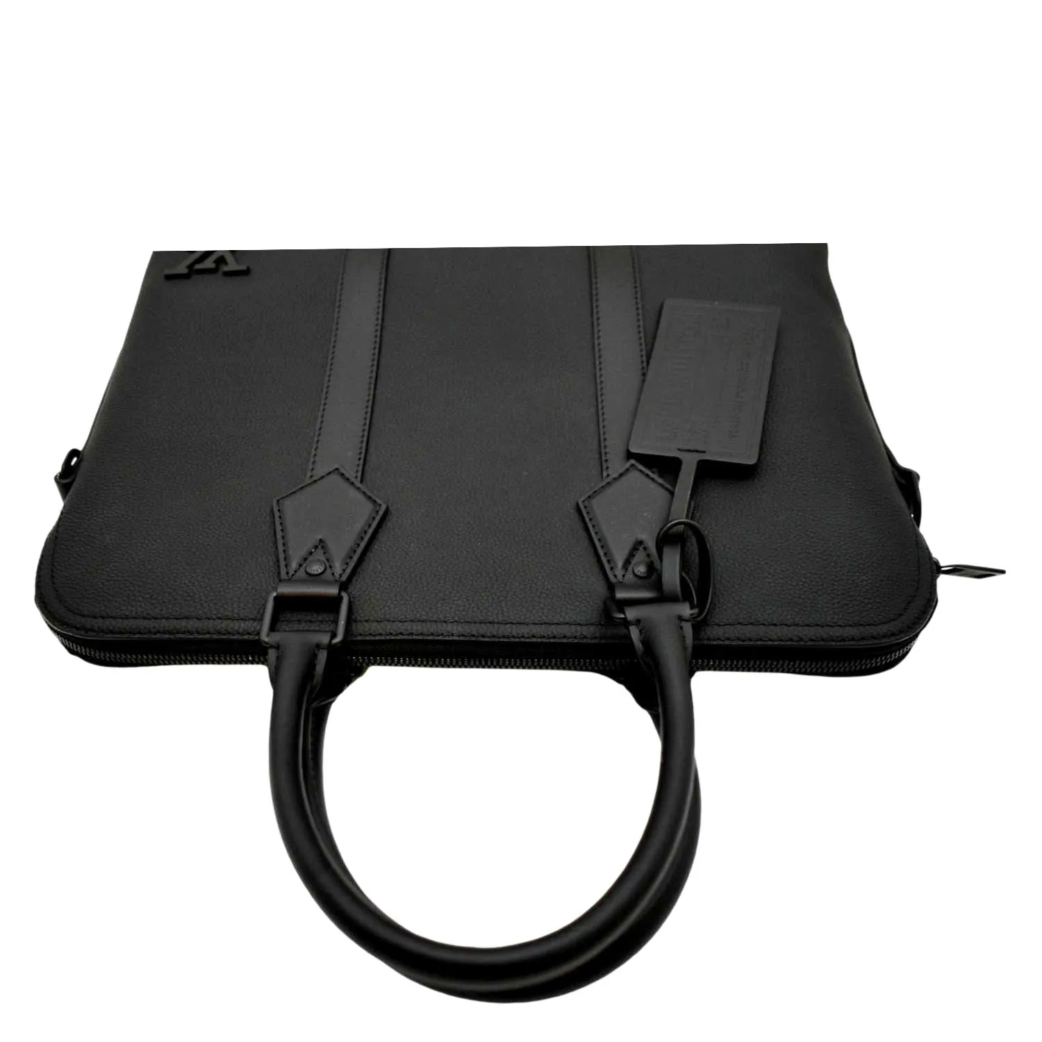LOUIS VUITTON Takeoff Aerogram Grained Calf Leather Briefcase Black