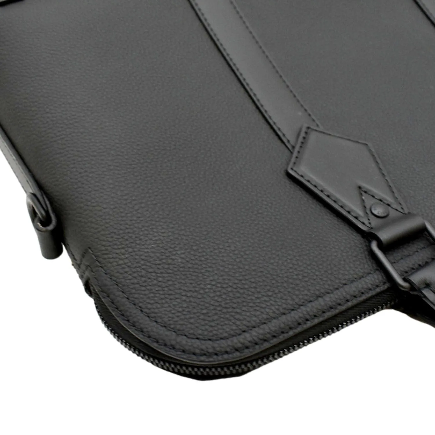LOUIS VUITTON Takeoff Aerogram Grained Calf Leather Briefcase Black