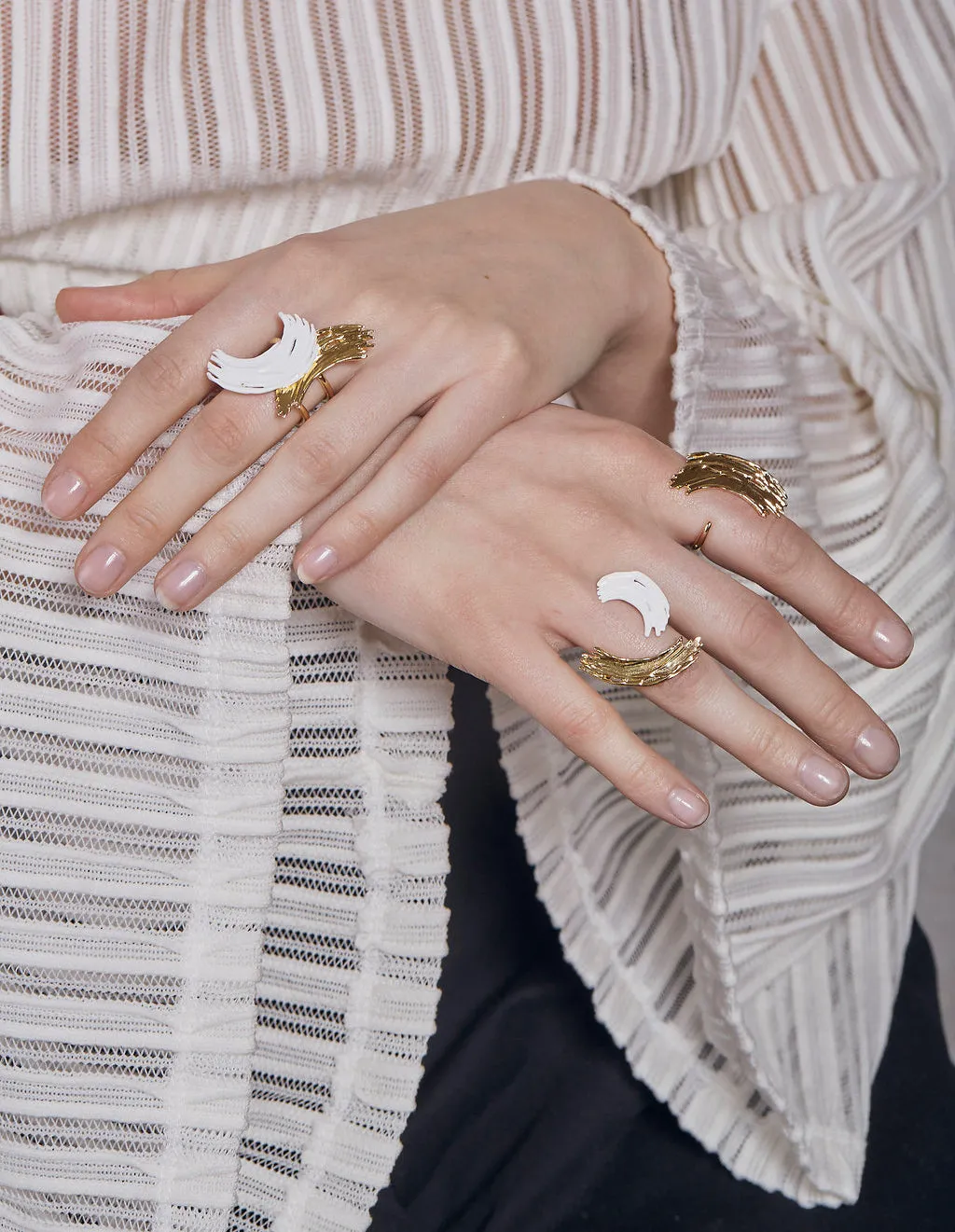 Louise Ring in Gold and White