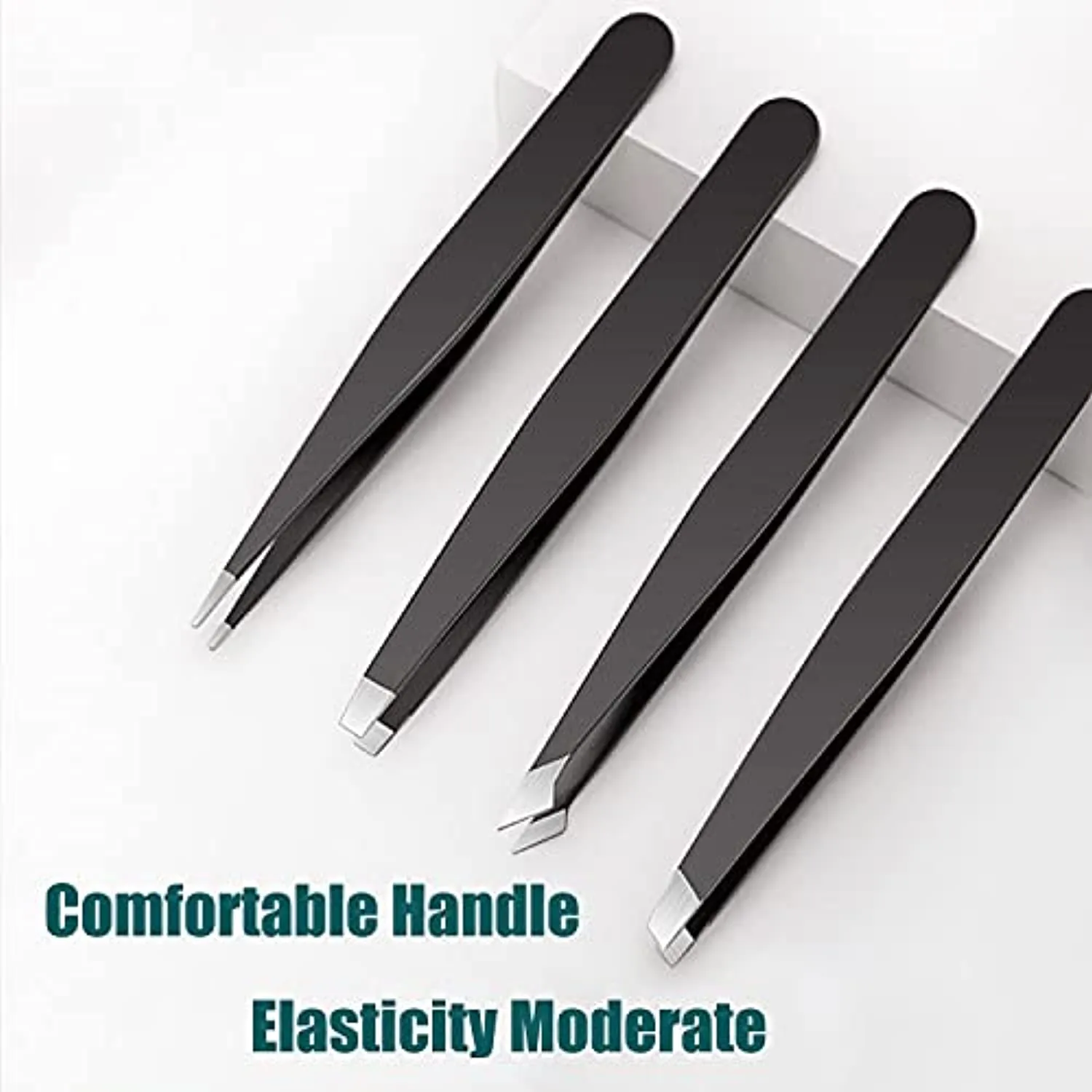 LUDOUPIER [4 1 Pieces] Tweezers Set with Travel Case, Great Precision Upgrade Professional Anti-rust Alloy Tweezers for Women & Men, Multi-purpose as Eyebrows Facial Hair Ingrown Hair Removal