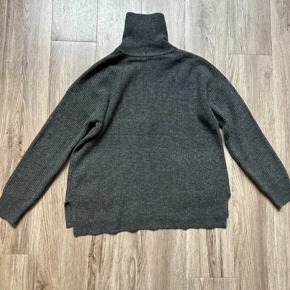 Madewell Merino Wool Blend Glenbrook Half-Zip Pullover Sweater Charcoal Gray XS