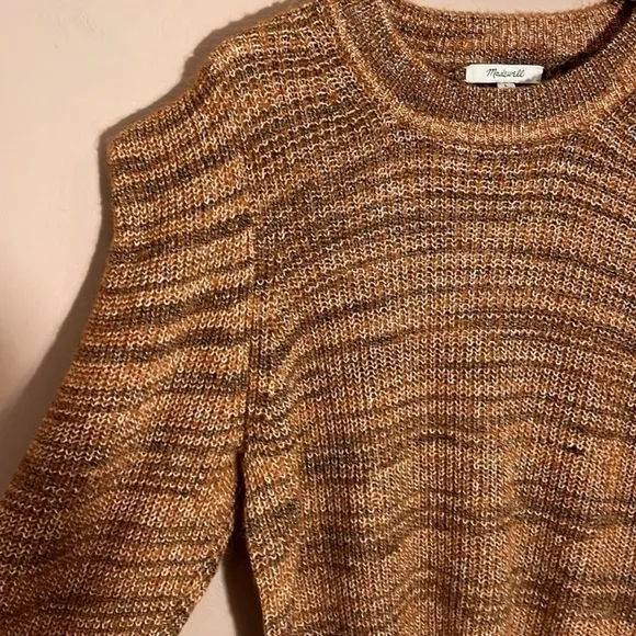 Madewell Space Dyed Prentiss pullover sweater with long sleeves, cap shoulder