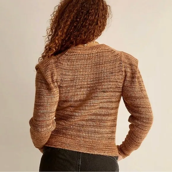Madewell Space Dyed Prentiss pullover sweater with long sleeves, cap shoulder