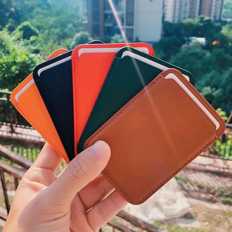 Magnetic Leather Card Holder Wallet