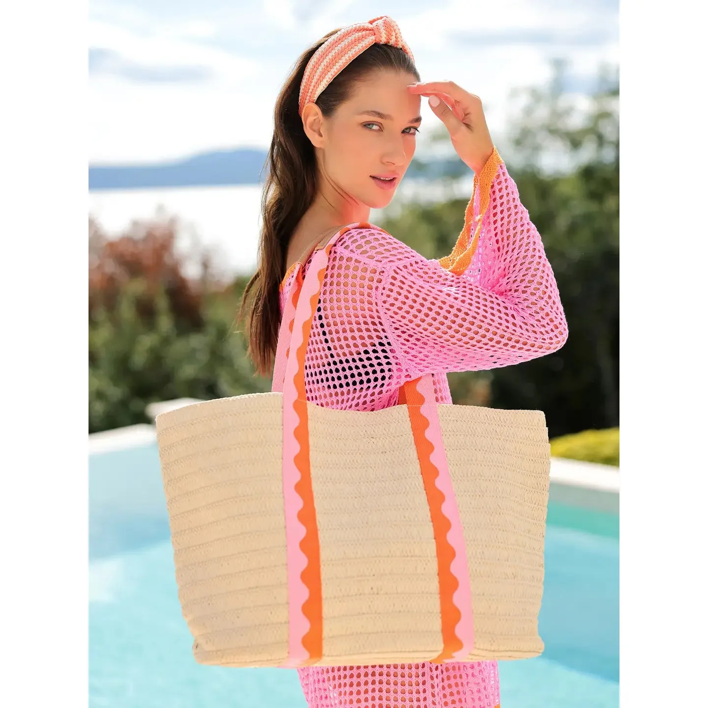 MARBELLA TOTE - PINK/ ORANGE